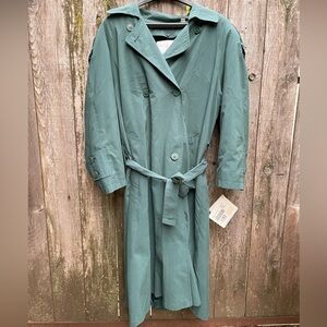 NWT London Fog Sage Green/Blue Trench Coat